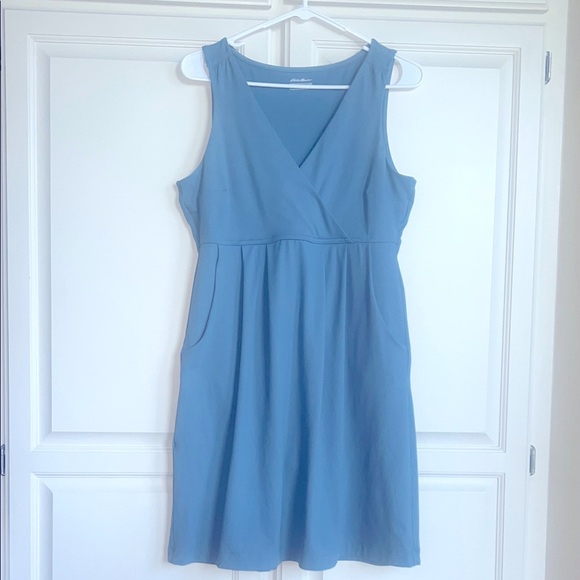 Eddie Bauer Blue Pleated Midi Sundress - Picture 1 of 6